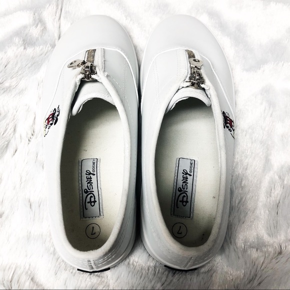 Disney Mickey Mouse White Zip Up Sneaker Size 7 - Picture 5 of 8